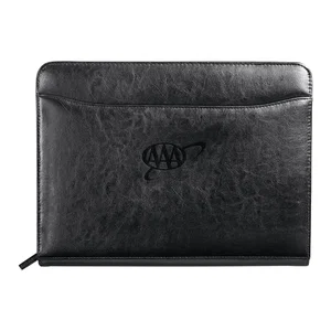 Renaissance Italian Style Leather Zippered Padfolio with FSC® Mix Paper