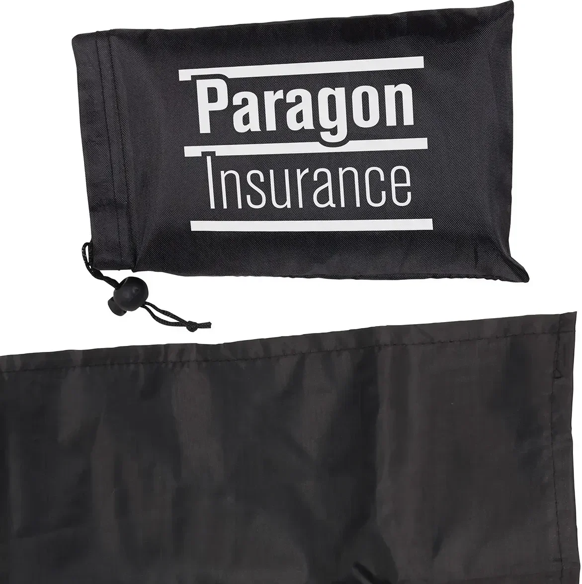 Branded promotional Rendezvous picnic blanket folded showing carry handle