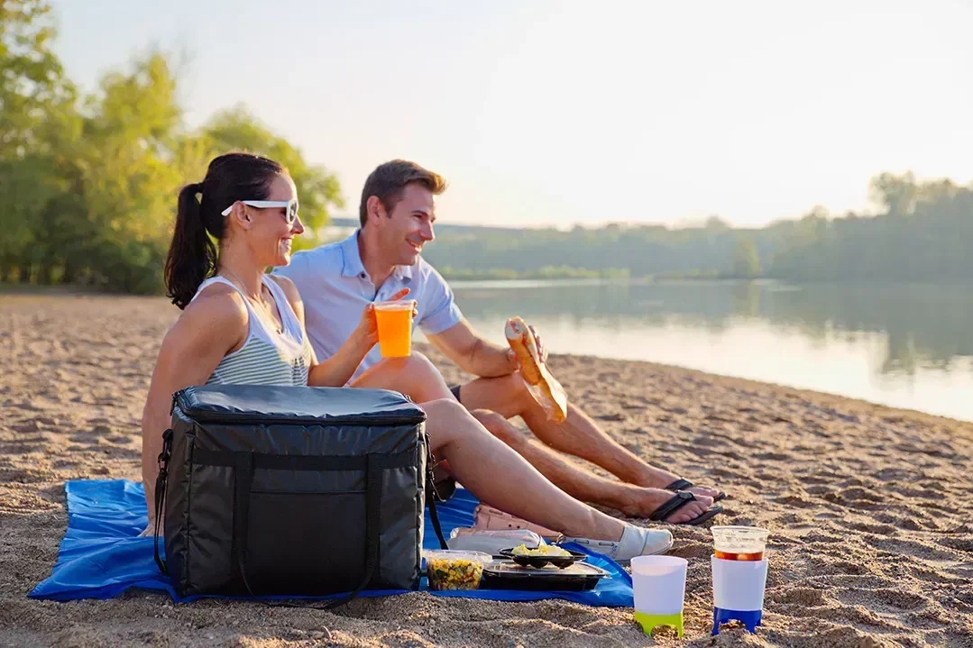 Rendezvous Water-Resistant Picnic Blanket in use