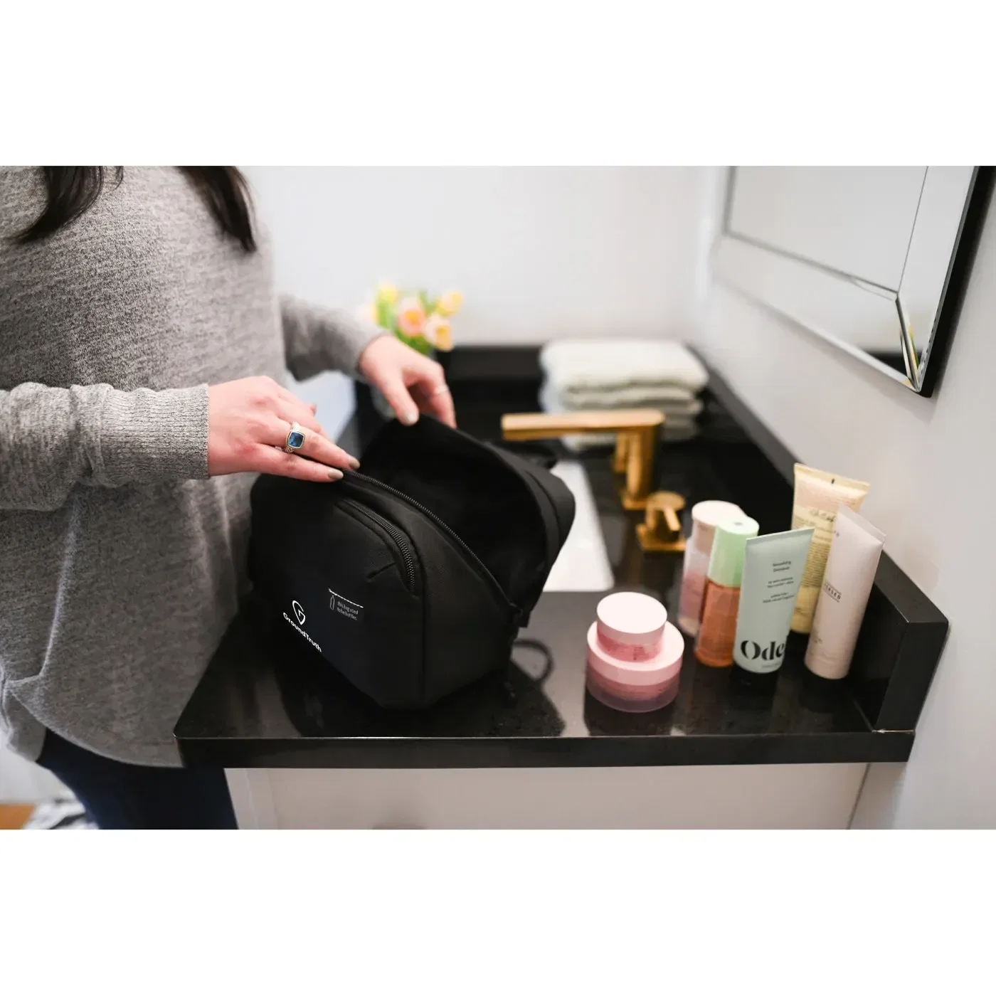 Renew rPET Toiletry Bag in use