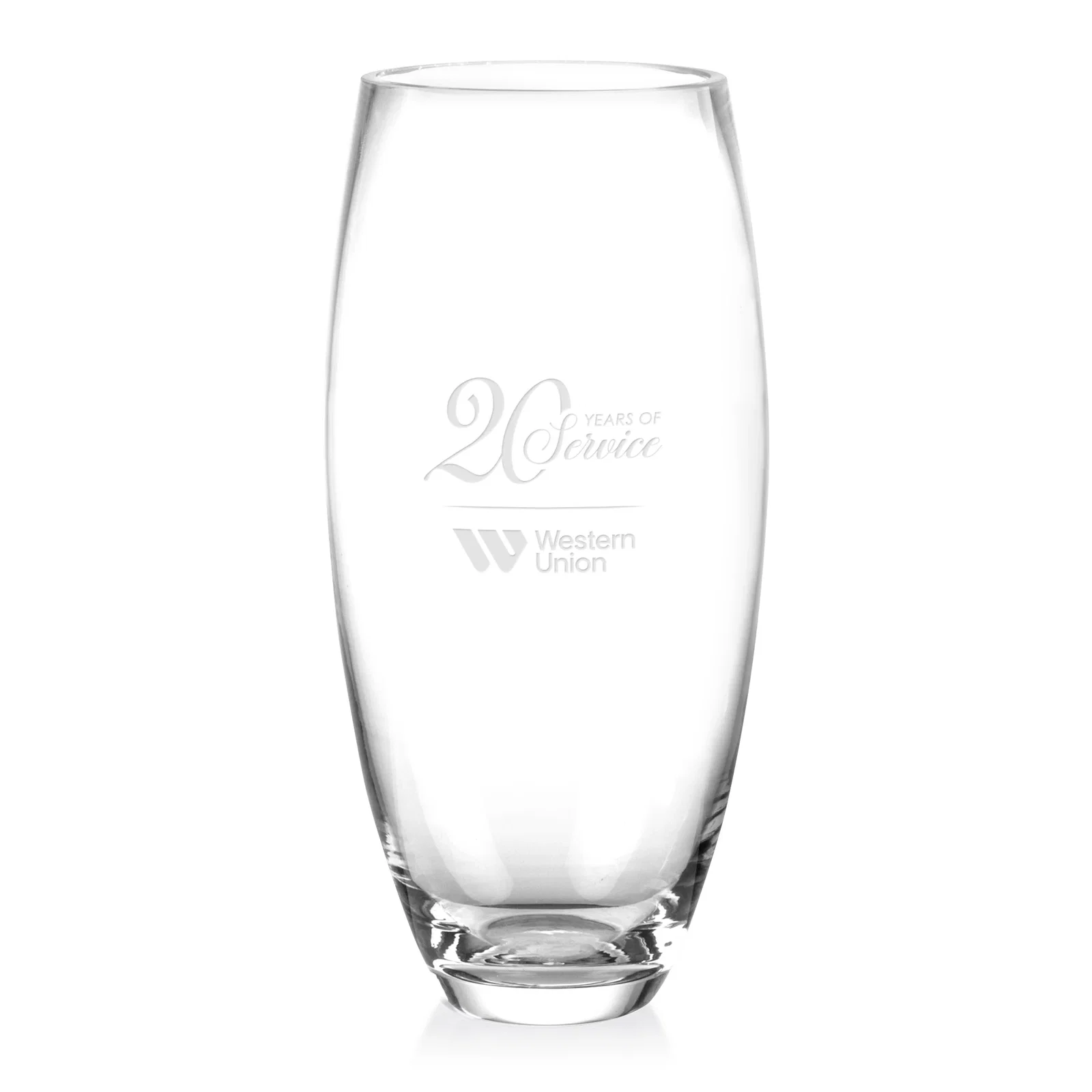 Custom Lead Free Crystalline Vase with Tapered Silhouette for employee recognition