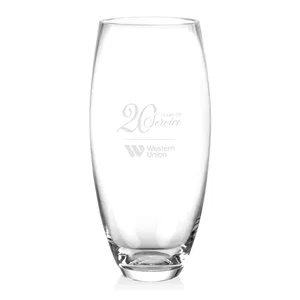 Lead Free Crystalline Vase with Tapered Silhouette