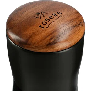 10 oz Reno Double Wall Ceramic Tumbler with Wood Lid