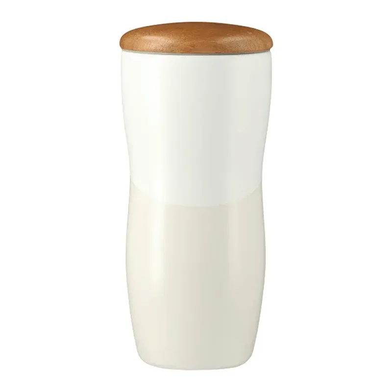 Reno Double Wall Ceramic Tumbler w/Wood Lid 10oz — view 6