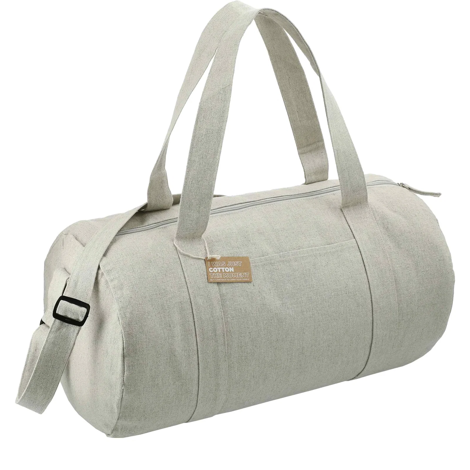 Custom Recycled Cotton Barrel Duffel Bag - Repose (10oz) — view 10
