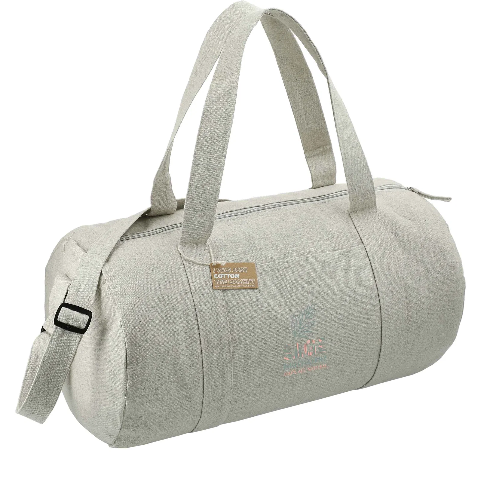 Custom Recycled Cotton Barrel Duffel Bag - Repose (10oz) — view 13