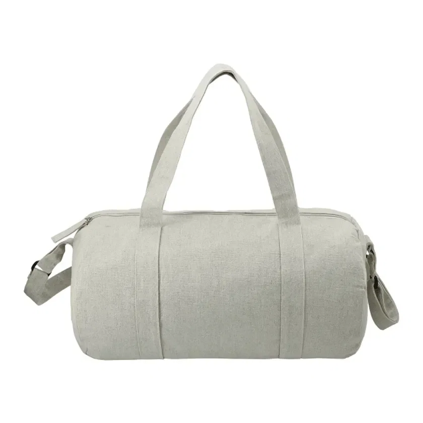 Custom Recycled Cotton Barrel Duffel Bag - Repose (10oz) — view 2