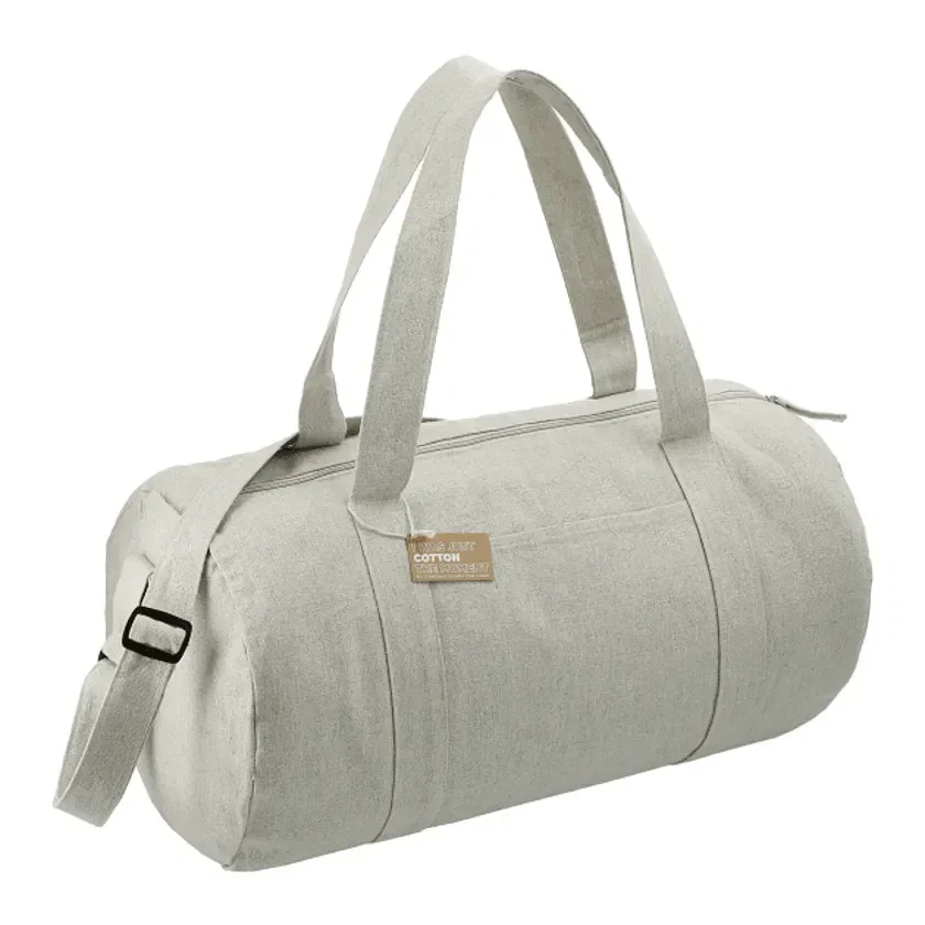 Custom Recycled Cotton Barrel Duffel Bag - Repose (10oz) — view 3