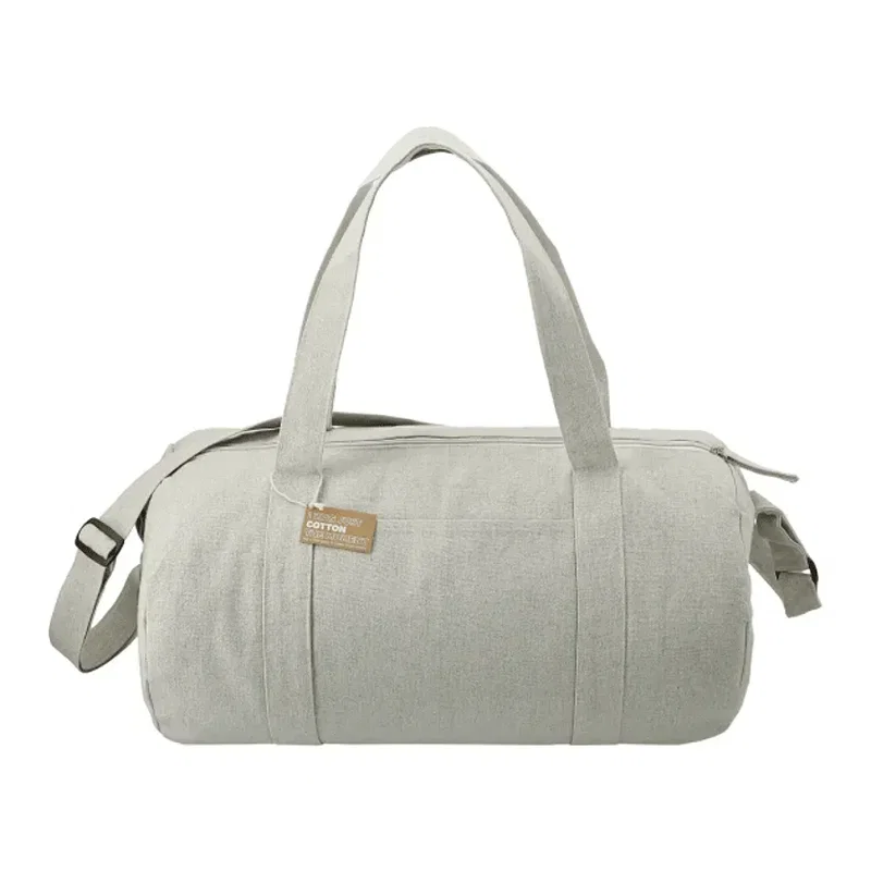Custom Recycled Cotton Barrel Duffel Bag - Repose (10oz) — view 5