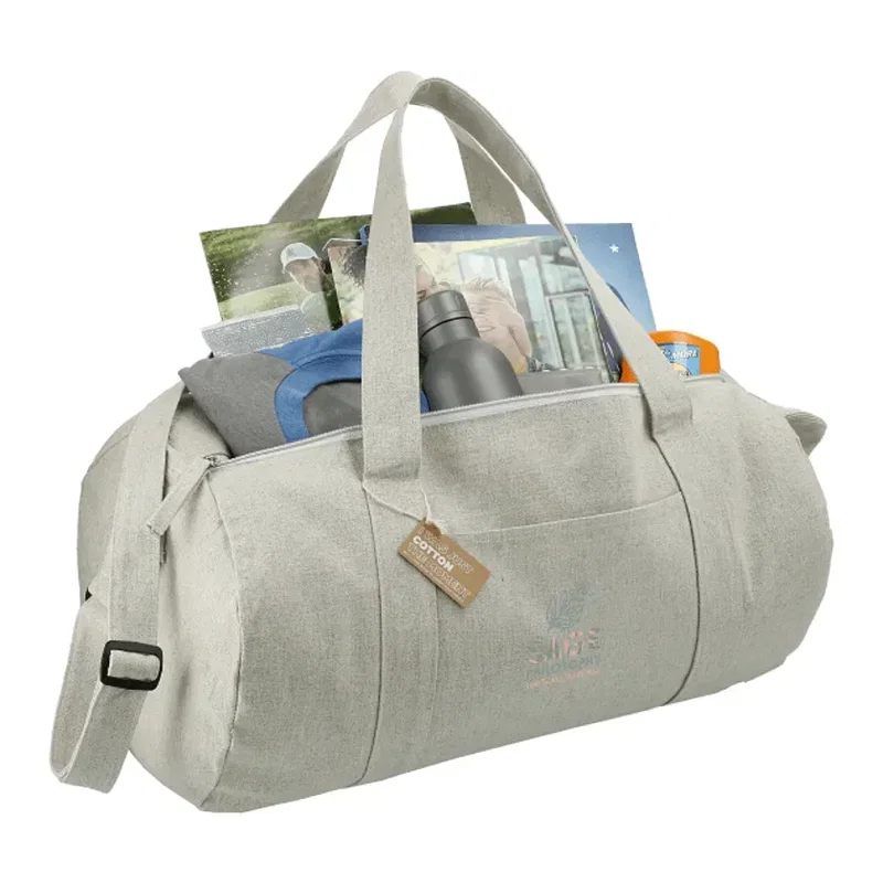 Custom Recycled Cotton Barrel Duffel Bag - Repose (10oz) — view 6