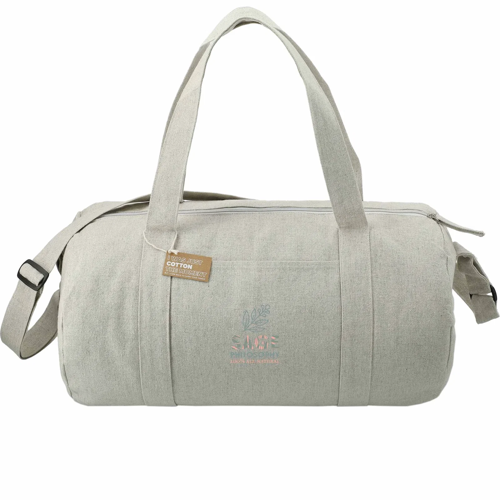 Custom Recycled Cotton Barrel Duffel Bag - Repose (10oz) — view 8