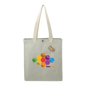 Custom Repose Recycled Cotton Box Tote w/Snap - 10oz