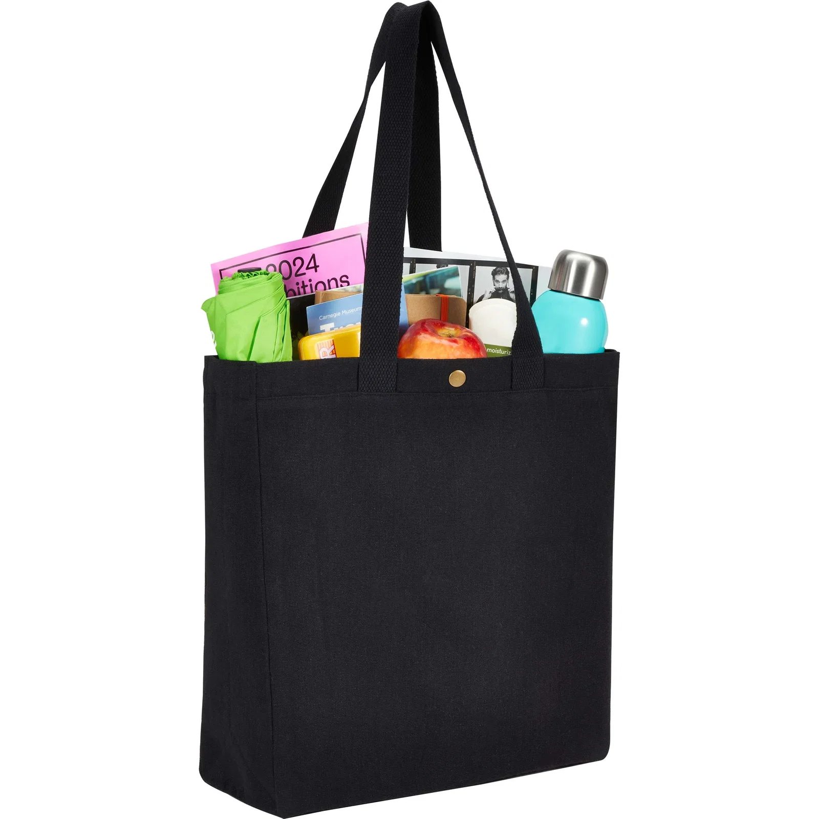 Custom Repose Recycled Cotton Box Tote w/Snap - 10oz — view 12