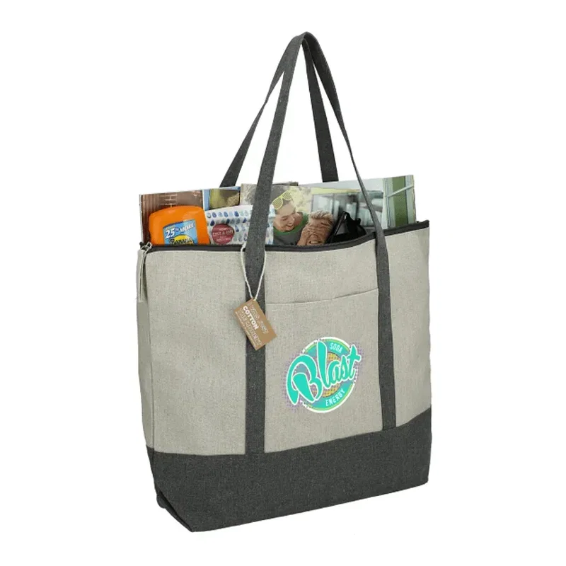 Repose 10oz Recycled Cotton Zippered Tote — view 7