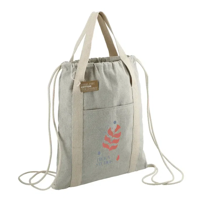 Repose 5oz. Recycled Cotton Drawstring Bag — view 6