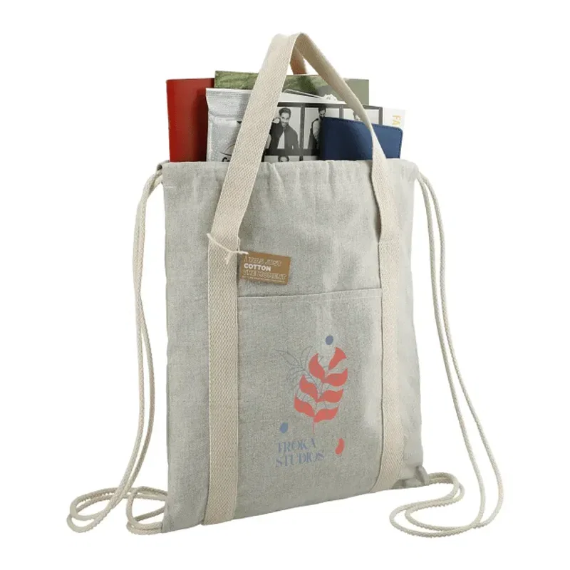Repose 5oz. Recycled Cotton Drawstring Bag — view 7