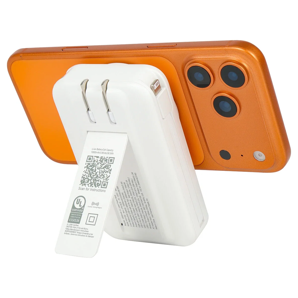 Close-up of the Republic Power Bank's magnetic wireless charging surface and logo imprint area