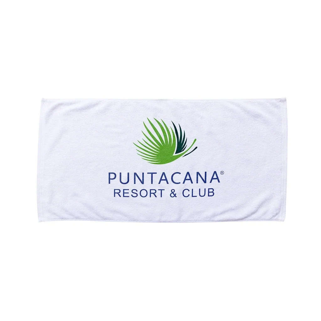 Personalized White Resort Beach Towel — White — view 2