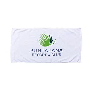 Personalized White Resort Beach Towel