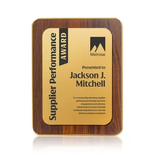 Walnut Plaque With Wall-Mount Or Easel Desktop Display