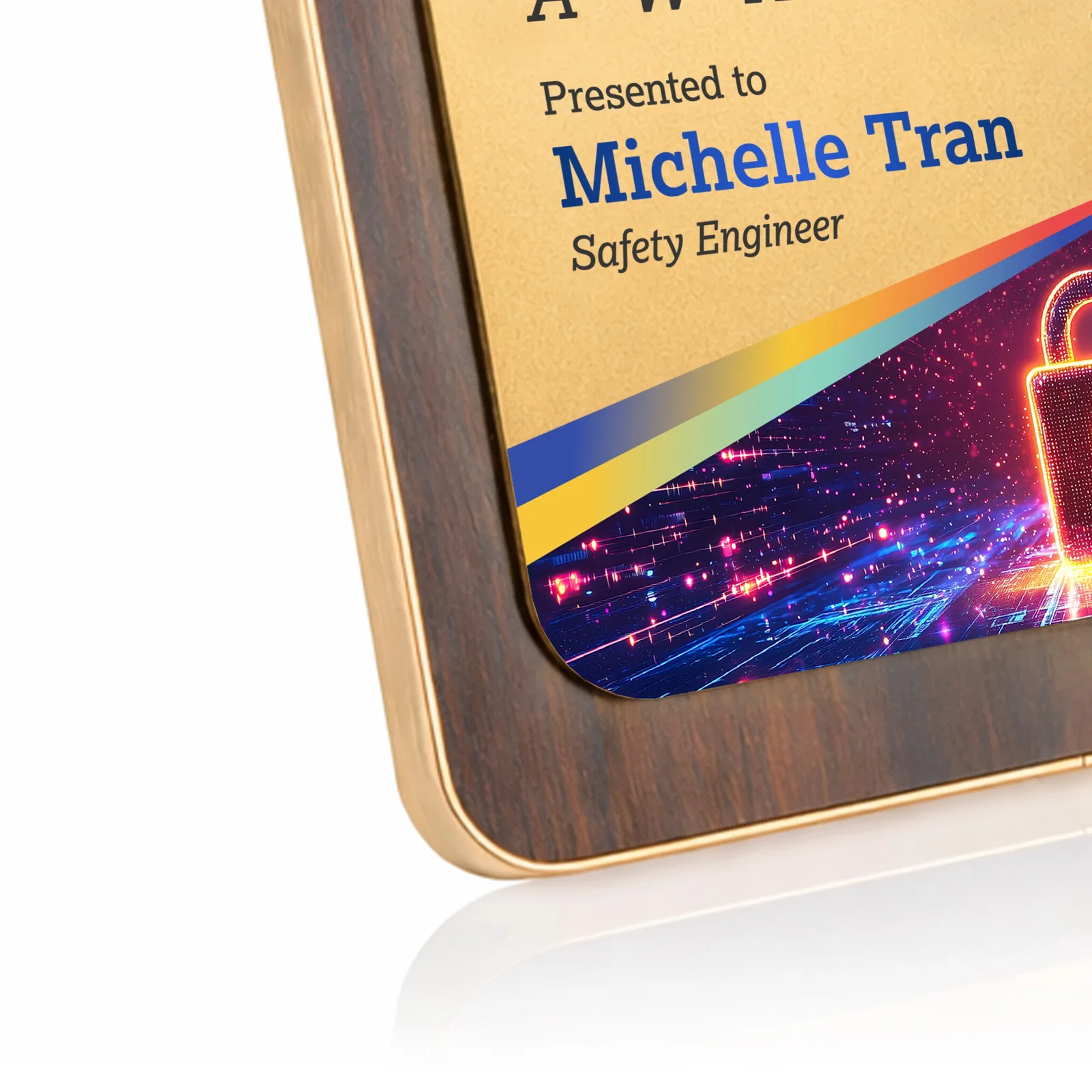 Personalized Walnut Plaque With Wall-Mount Or Easel Desktop Display for donor appreciation