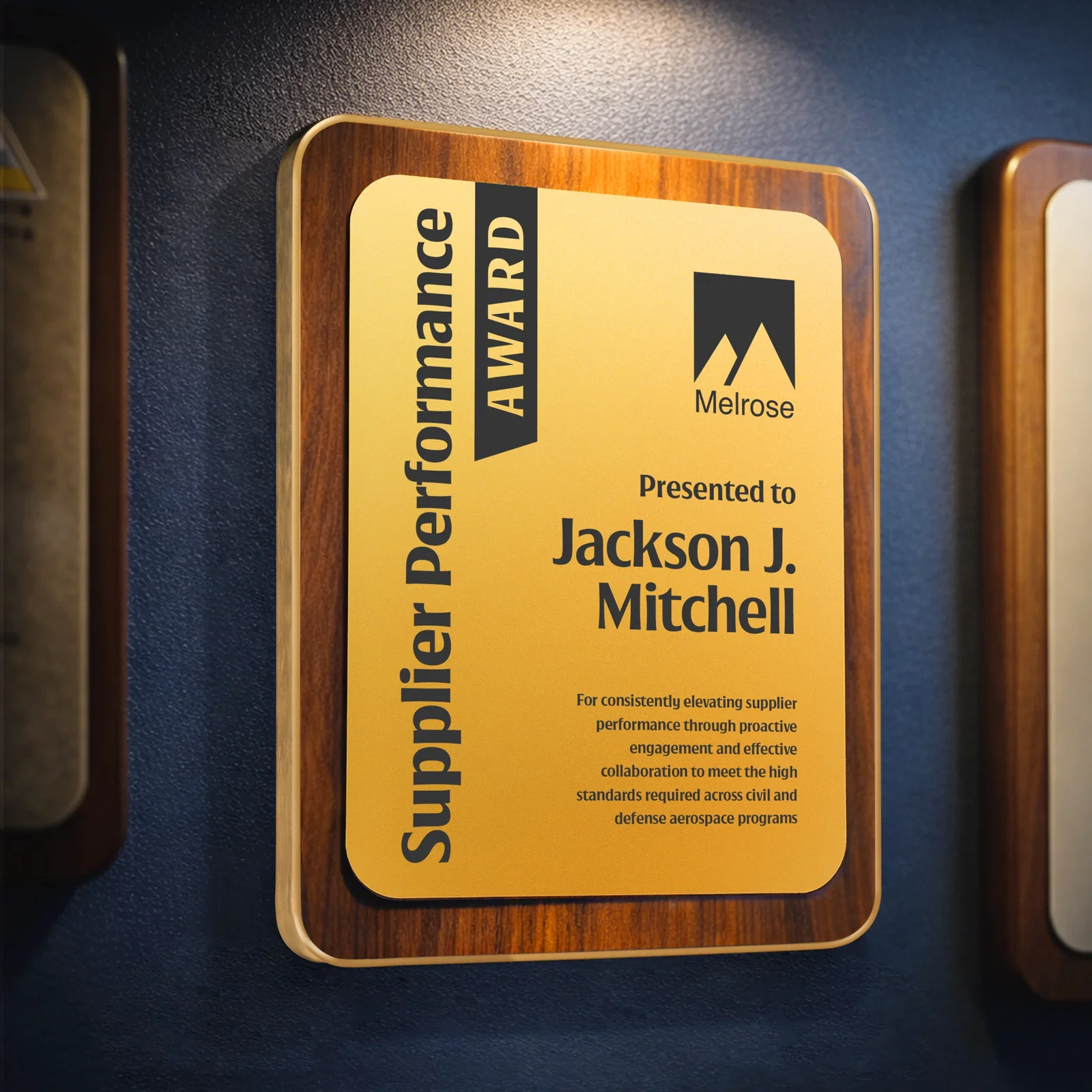 Custom Walnut Plaque With Wall-Mount Or Easel Desktop Display for graduation ceremonies