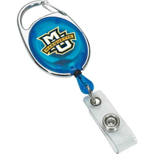 Retractable Badge Reel with Pocket Clip, durable molded-plastic ID holder with 30-inch cord
