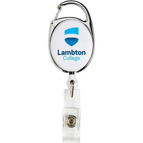 Retractable Badge Reel with Sport Clip, durable molded-plastic ID holder with 30-inch cord