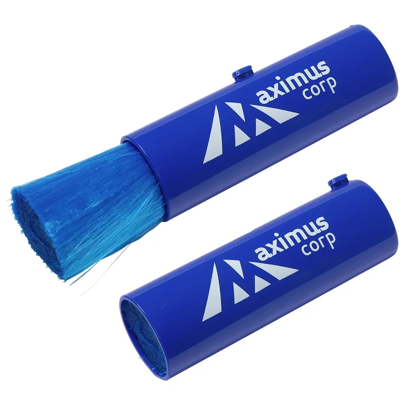 Retractable Duster extended to full length, promotional cleaning tool in use
