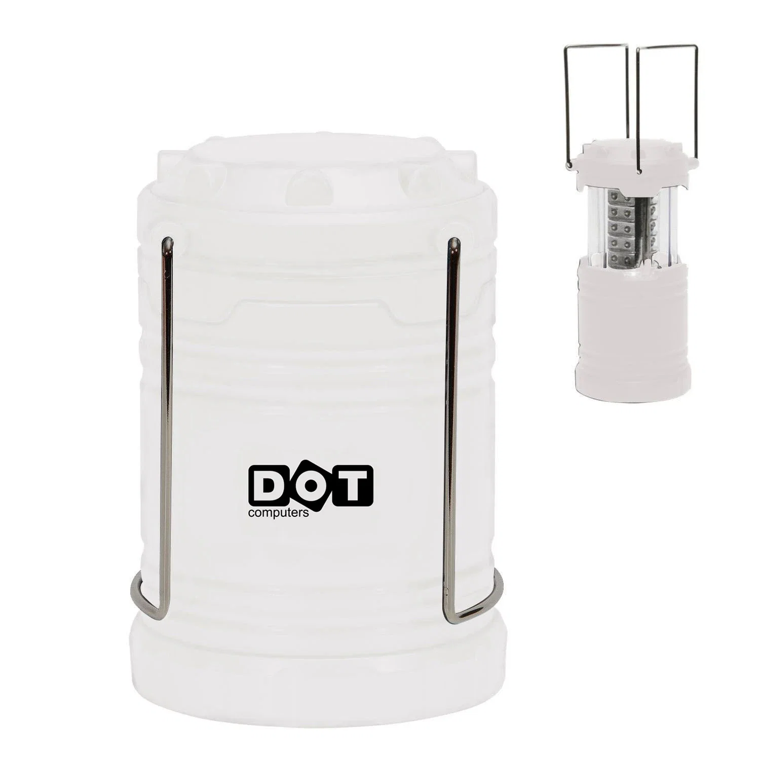 Logo Retractable LED Lantern — White — view 2