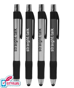 Retractable Stylus Grip Pen with Straight Barrel