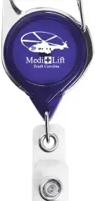 Retractable Translucent Carabiner ID Holder with Vinyl Strap — view 3