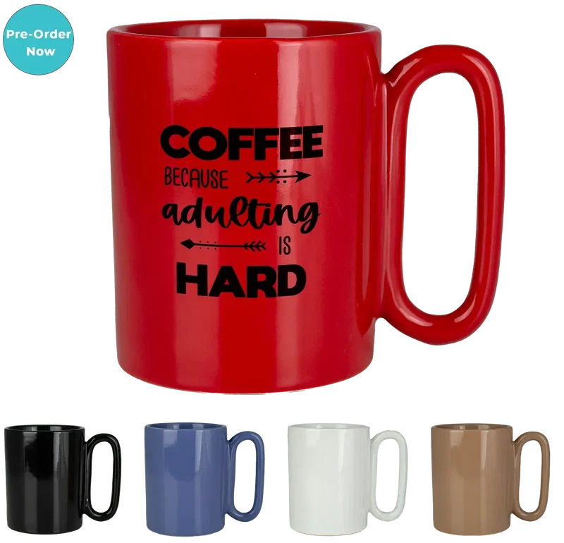 Retro 11 Oz Ceramic Mug With Large Handle — view 6