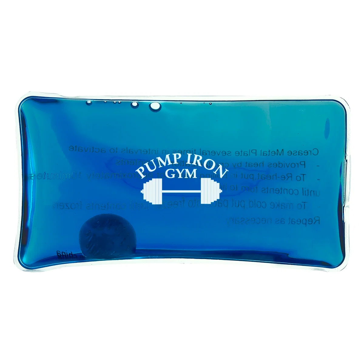 Reusable hot and cold pack shown flat and sealed