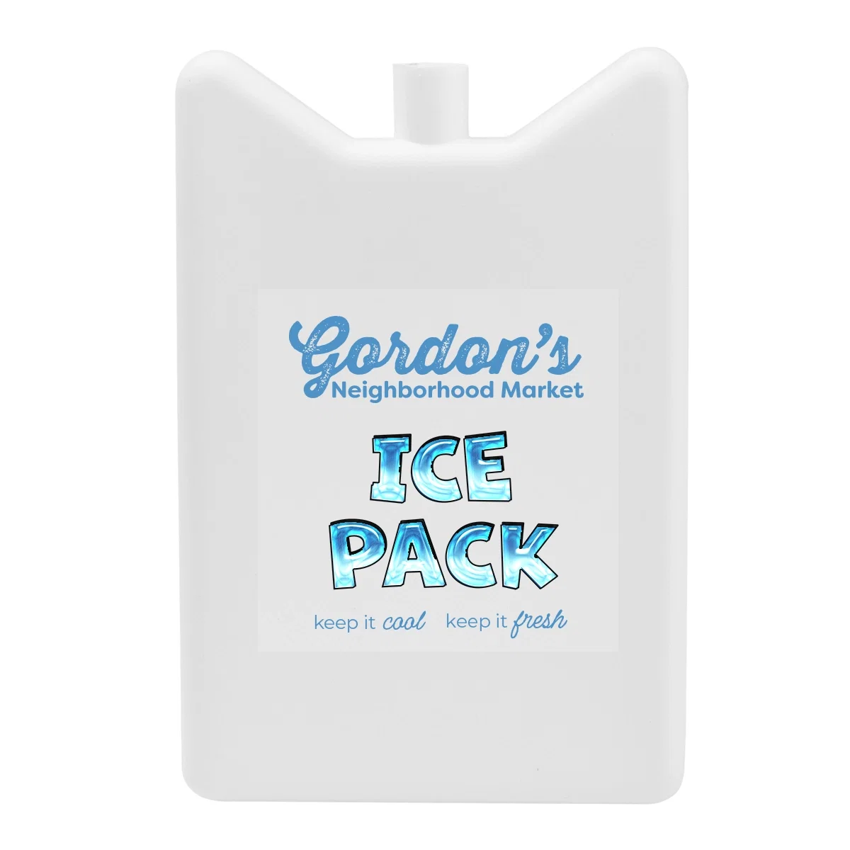 Reusable ice pack measuring nearly six inches from top to bottom