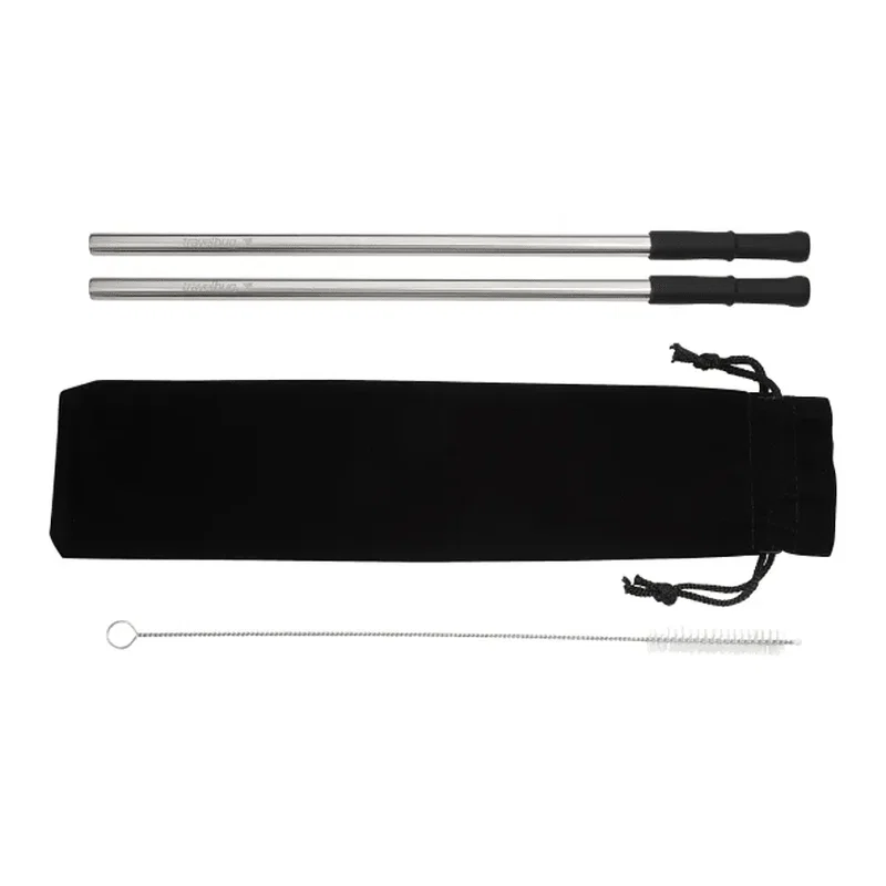 Personalized Stainless Steel Straw Set with Brush — view 3