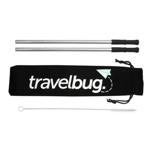 Personalized Stainless Steel Straw Set with Brush