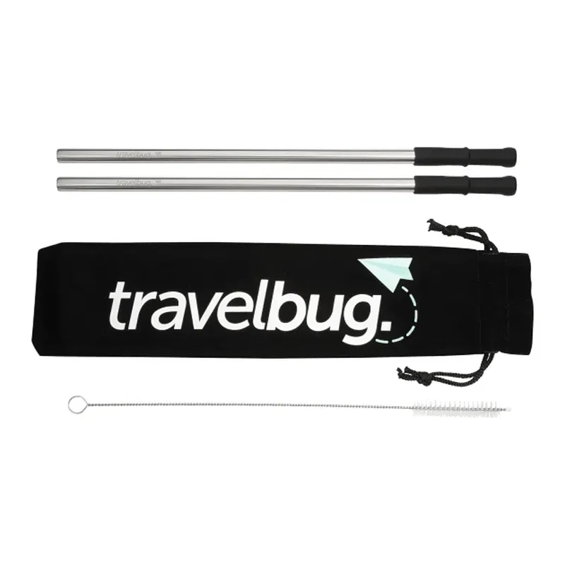 Personalized Stainless Steel Straw Set with Brush