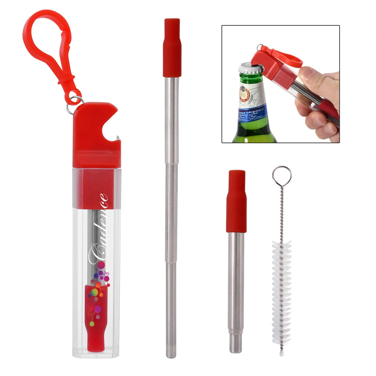 One reusable straw kit pictured alone with the closed body facing the camera
