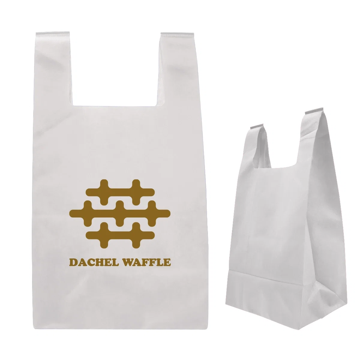 T-shirt style tote bag with tall looping handles and a wide gusset