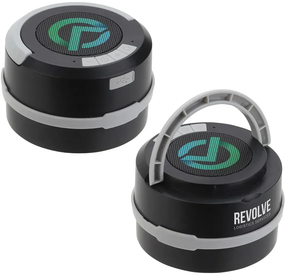 Branded Revere Lantern speaker, promotional collapsible light close-up