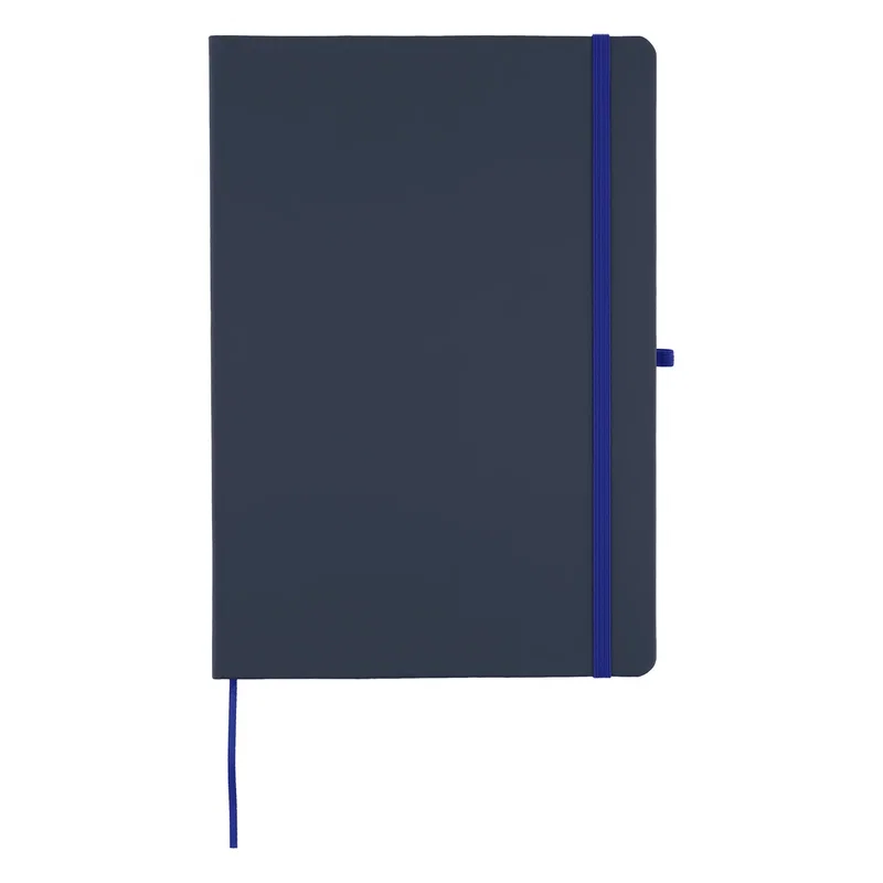 Journal opened halfway to reveal blank writing space