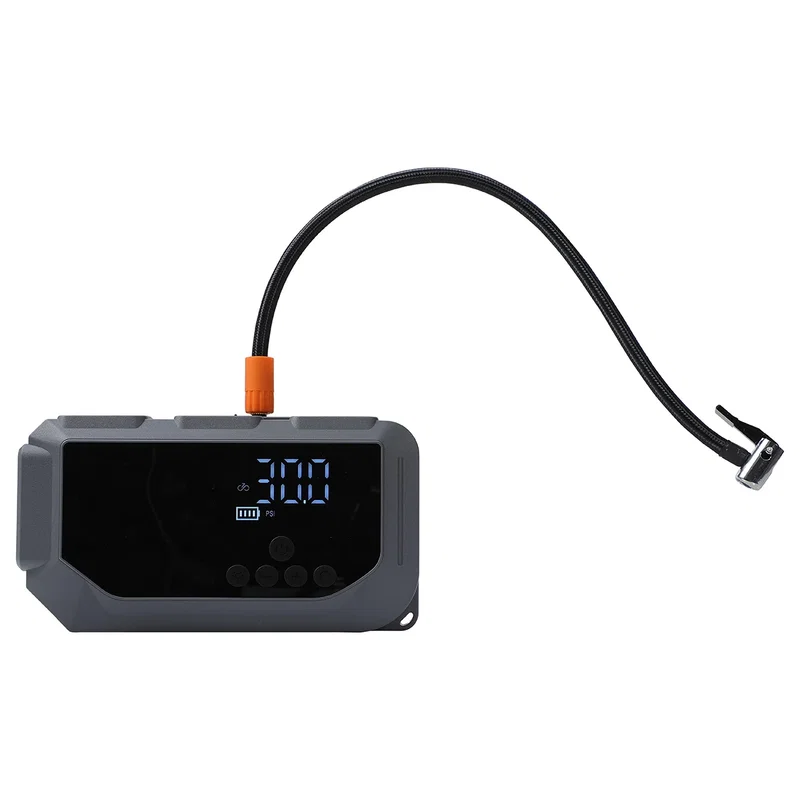 Revive 10000mAh Jump Starter shown with its charging cables and accessories