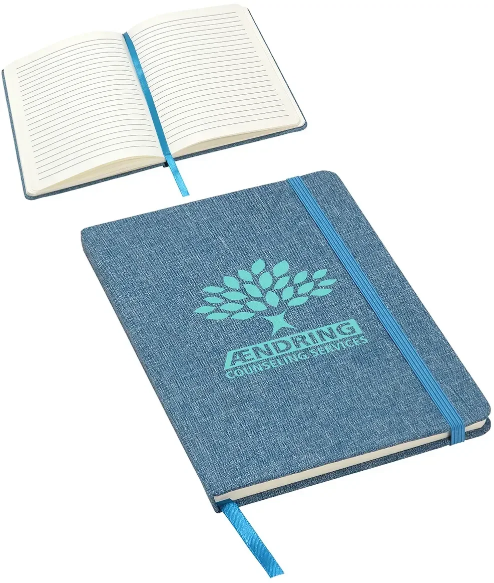 Open custom RPET journal showing lined pages