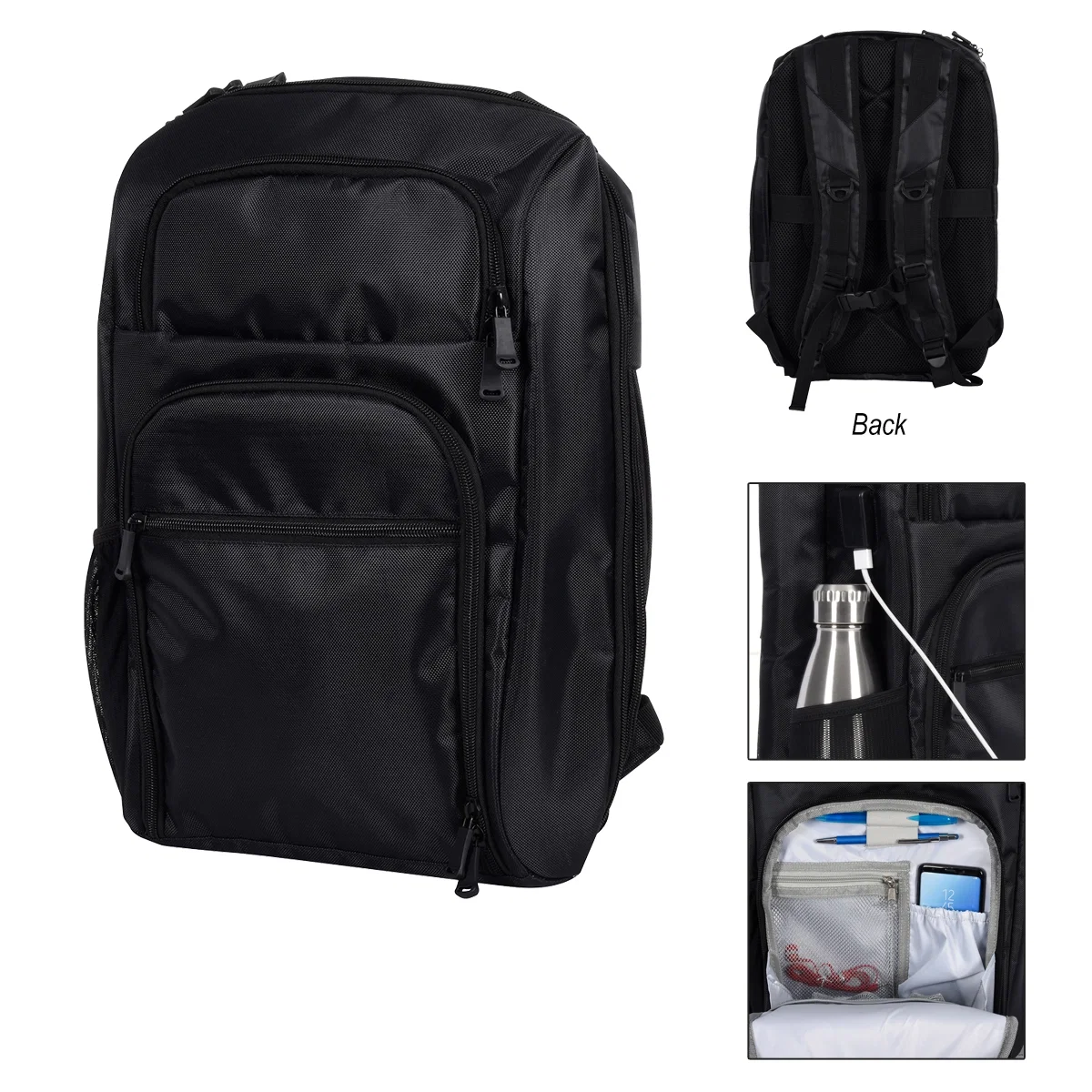 Laptop compartment unzipped to show the sleeve inside