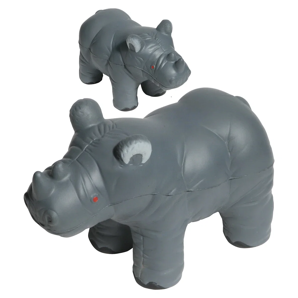 Rhino shaped polyurethane stress reliever, 4-1/2 x 3 x 2 inches