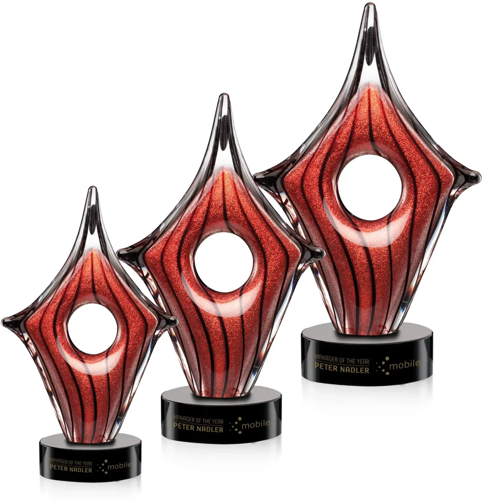 Custom Hand-Blown Rialto Award for Outstanding Performance
