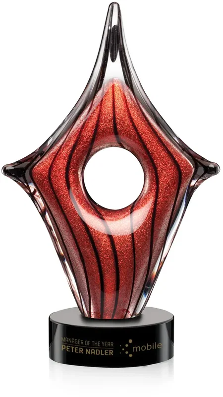 Custom Hand-Blown Rialto Award for Outstanding Performance  — view 3