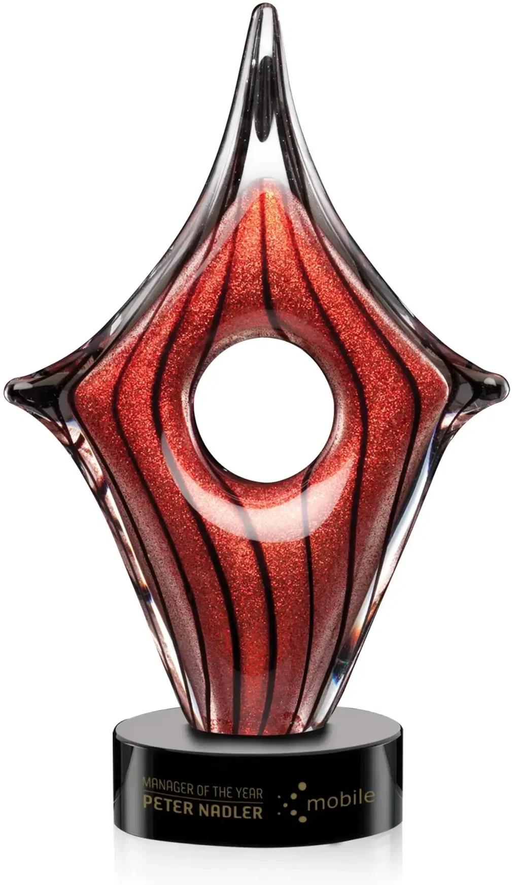 Custom Hand-Blown Rialto Award for Outstanding Performance  — view 4