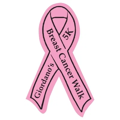 Ribbon-shaped bumper sticker measuring five inches tall